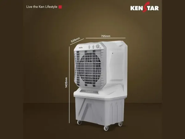 Side profile of Kenstar Aeroglide 135L air coolers Kenstar measuring 1405mm by 795mm – Katyal Home Appliances