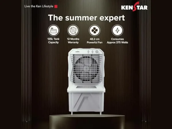 Kenstar Aeroglide 135L air coolers Kenstar with 135-litre tank and 12-month warranty – Katyal Home Appliances