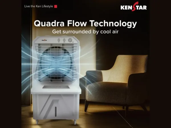 Powerful airflow system in Kenstar Aeroglide 135L air coolers Kenstar for home – Katyal Home Appliances