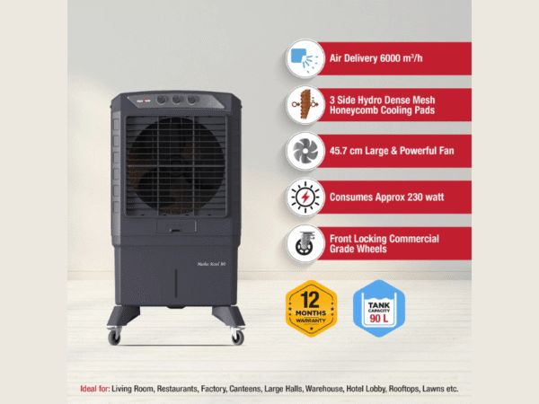 A close-up of the honeycomb cooling pads inside the Kenstar air cooler, designed for superior cooling and water retention – Katyal Home Appliances.