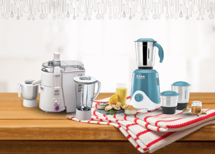 Mixer grinder and juicer on kitchen counter – Katyal Home Appliances