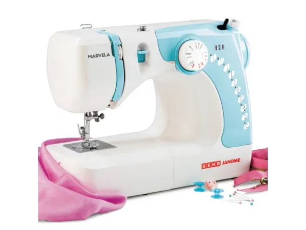 Usha Janome Marvela blue front view – sewing machines stores near me – Katyal Home Appliances