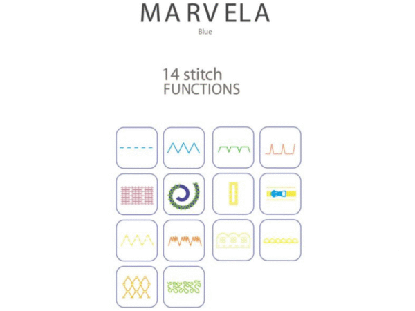 14 built-in stitch patterns on Usha Marvela – sewing machines stores near me – Katyal Home Appliances